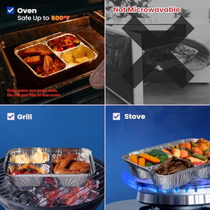 Barquette alimentaire en aluminium à compartiments largement utilisée, boîte alimentaire en aluminium, barquette en aluminium avec couvercle - Product Image 5