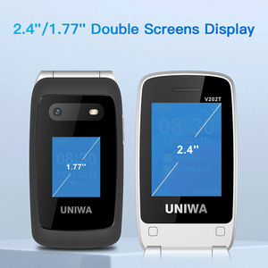 UNIWA V202T 2.4 pollici 1.77 pollici classico Design a <span class=keywords><strong>conchiglia</strong></span> con pulsante SOS incorporato HAC tastiera cellulare 4G Flip Phone - Product Image 2