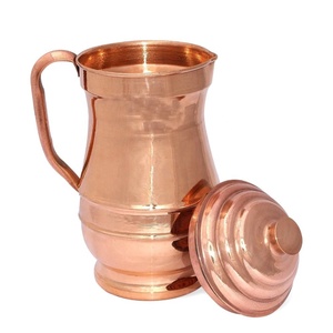 Tasses martelées COPPER MAHARAJA pour eau bouillante, capacité 1200 ml avec couvercle, écologiques, adaptées aux adultes - Product Image 2
