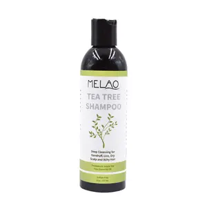 Óleo de árvore de chá puro, shampoo anti-dandruff para tratamento de couro cabeludo seco e cotovelo, evita o desbaste da cabeça, lábios, etiqueta personalizada