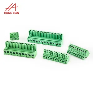 Varias estaciones terminales personalizadas Bloque verde 4 10 16 20 pines Paso 2,0 2,54 3,96 5,0 5,08mm Bloque de terminales de tornillo derecho/recto