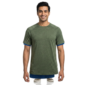 Camiseta deportiva para hombre de talla grande al por mayor, camiseta de entrenamiento de corte cuadrado extragrande de secado rápido de poliéster liso en blanco personalizada para hombre - Product Image 1