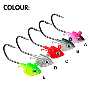 Hameçon de pêche jighead avec tête plombée 30g 35g 45g pour leurres souples et swimbaits, à double œillet - Product Image 3