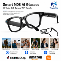 Gafas Inteligentes M08 con IA, Monitor para Selfies, Versión 54, Cámara de 8MP, Grabadora de Video, Transferencia WiFi, Control Táctil, Dispositivo de Llamadas HD