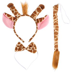 Ensemble trois pièces Halloween animal : nœud papillon, queue et <span class=keywords><strong>serre</strong></span>-tête <span class=keywords><strong>girafe</strong></span> pour enfants, écologique, haute qualité, personnalisable - Product Image 3