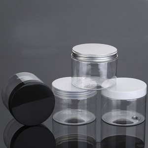 <b>Plastic</b> <b>Jar</b> 350ml Wide Mouth Cylinder PET Cosmetic Packaging With Aluminum Cap - Product Image 4