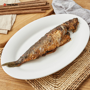 Precio al por mayor calidad superior 10 12 14 16 18 pulgadas cerámica porcelana blanca servir platos de cena de pescado ovalados para <span class=keywords><strong>restaurante</strong></span> - Product Image 3