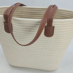 Cotton rope woven <b>straw</b> <b>bag</b>, women's large capacity, Korean style new woven <b>bag</b>, shoulder <b>bag</b>, high-end commuter tote <b>bag</b> - Product Image 2