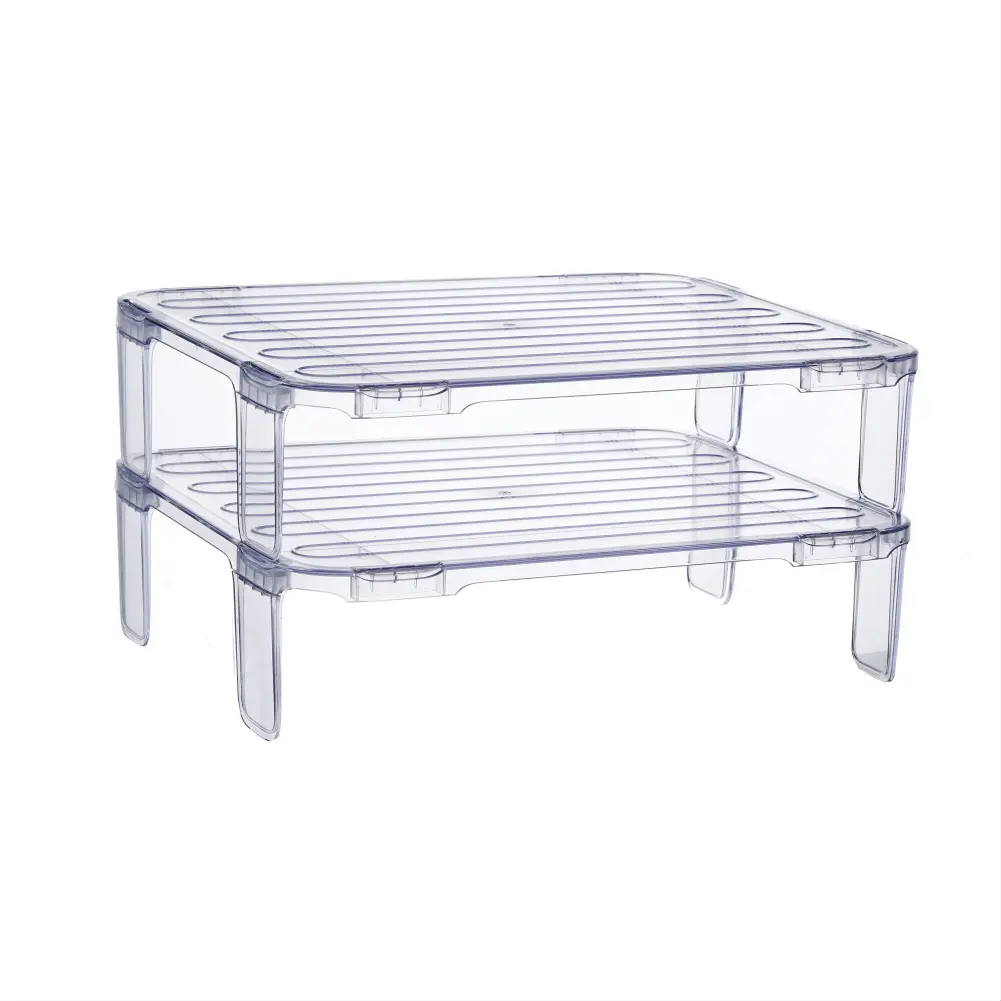 CL078 Kitchen Preparation Plate Organizer Cooking Dishes Tray Transparent Leftover Rack Multi-layer Hot Pot Preparation Rack