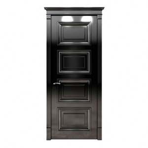 Porte en bois massif de style classique sur mesure avec cadre et quincaillerie, porte intérieure de luxe, porte en bois blanc avec motif sculpté - Product Image 6