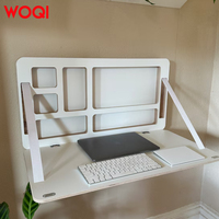 WOQI Bureau Mural Rabattable Flottant au Design Bois Élégant, Personnalisable, Durable, pour Petits Espaces, Usine Directe, Outil d'Organisation de Maison
