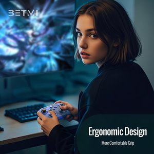 Manchettes de jeu pliables avec adaptateur 2,4 GHz, programmables/macro-programmables/reprogrammables, double vibration, fonction turbo - Product Image 6