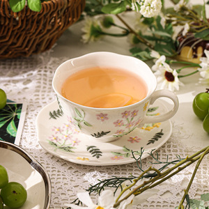 Underglaze Color Hand Carved Embossed Ceramic Floral <b>Cup</b> and Saucer Exquisite British Afternoon <b>Tea</b> <b>Cup</b> for Ladies - Product Image 4