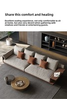 Ensemble de canapés en coton et lin en forme de L, style moderne et minimaliste, avec coussins en éponge et housse amovible lavable, design italien, pour salon.