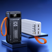 Batterie externe bidirectionnelle en plastique à charge ultra-rapide 22,5 W, 50000 mAh, batterie au lithium polymère, affichage numérique, alimentation mobile