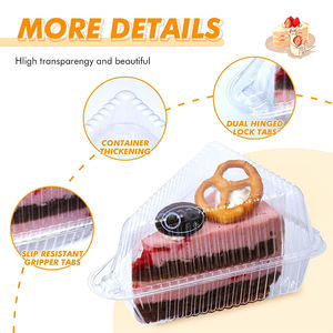 PET 플라스틱 치즈케이크 삼각 샌드위치 용기 미니 박스 투명 플라스틱 단일 베이커리 티라미수 케이크 용기 박스 포장 - Product Image 5