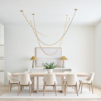Collier Catena moderne de luxe en laiton cristal pendentif lumière salon décoration de la maison lustre