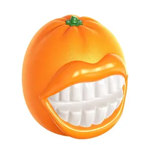 Nuevos accesorios para perros juguetes interactivos de Halloween para perros Tpr Ball Squeak Orange Dog Chew Toy