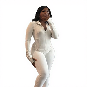 Conjunto de Yoga con Logotipo Personalizado, Ropa Deportiva, Top Corto y Pantalones para Mujer, Conjunto de Dos Piezas de Punto Ajustado para Mujer - Product Image 4