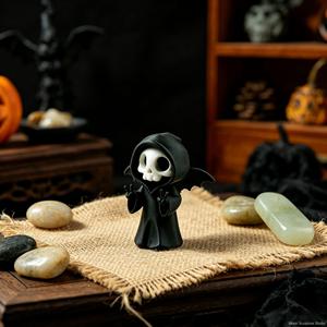 Statue de la Mort gothique sombre imprimée en 3D avec pupitre de lecture, décoration de table pour la maison, cadeau promotionnel de Noël - Product Image 1