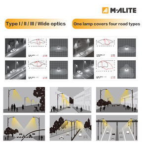 Éclairage routier extérieur à LED durable, étanche IP66, IK10, boîtier en aluminium, haut lumen, lampadaire - Product Image 5