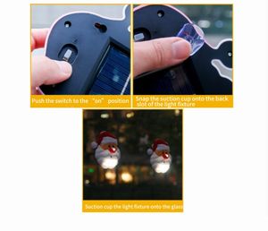 Lumières solaires romantiques du père noël d'intérieur/extérieur avec ventouse nouvelles lumières de fenêtre décoratives de jardin lumières de Simulation solaires - Product Image 4