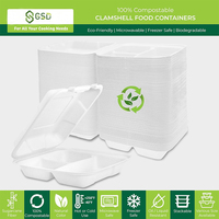 Boîtes à emporter jetables en bagasse pour la restauration rapide, 9*6 pouces, biodégradables, en bagasse de canne à sucre, boîte à lunch bento