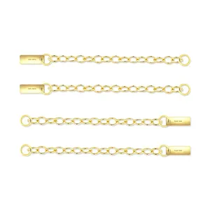 1/20 14K cap emas diisi Chain Link O rantai 6.2cm rantai ekstensi dengan persegi panjang ekor Tag DIY perhiasan Aksesori