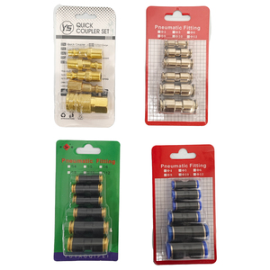 Ensemble de raccords rapides pneumatiques, <span class=keywords><strong>kit</strong></span> de raccords à poussée droite en laiton et en <span class=keywords><strong>plastique</strong></span> pour tuyau d'air - Product Image 4