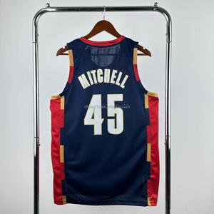 Livraison directe de vêtements pour hommes Cleveland Cavaliers # 45 <span class=keywords><strong>Donovan</strong></span> <span class=keywords><strong>Mitchell</strong></span> # 1 Maillot de basket-ball James Harden - Product Image 4
