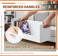 Boîte de rangement pour DVD et CD en bois moderne et durable, support de présentation pour cassettes audio avec poignée de transport, très vendue