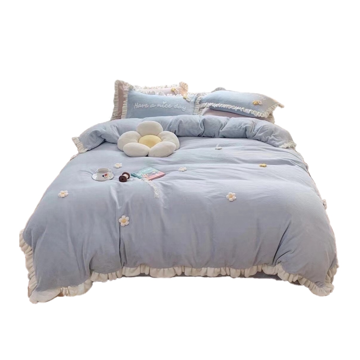 4 шт., набор простыней из мягкого бархата