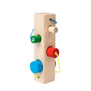 Wooden Educational Math Blocks Puzzle 3D Shape Matching Toys Color Sorting Sticks Children Hand-eye Coordination Set