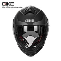 Casco Moto Qike con Doppia Visiera in ABS, Certificato 3C, Approvato ECE, Spoiler Grande, Protezione Integrale Invernale, Sicuro e Alla Moda per Uomini