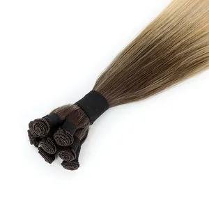Hot Selling Human Hair Weft Double Drawn T Color 100% Remy Human Hair Hand Tied Weft Hair