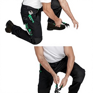 Pantalones de trabajo para hombre con bolsillos para herramientas, pantalones cargo de poliéster resistentes a la abrasión para trabajos de construcción - Product Image 1