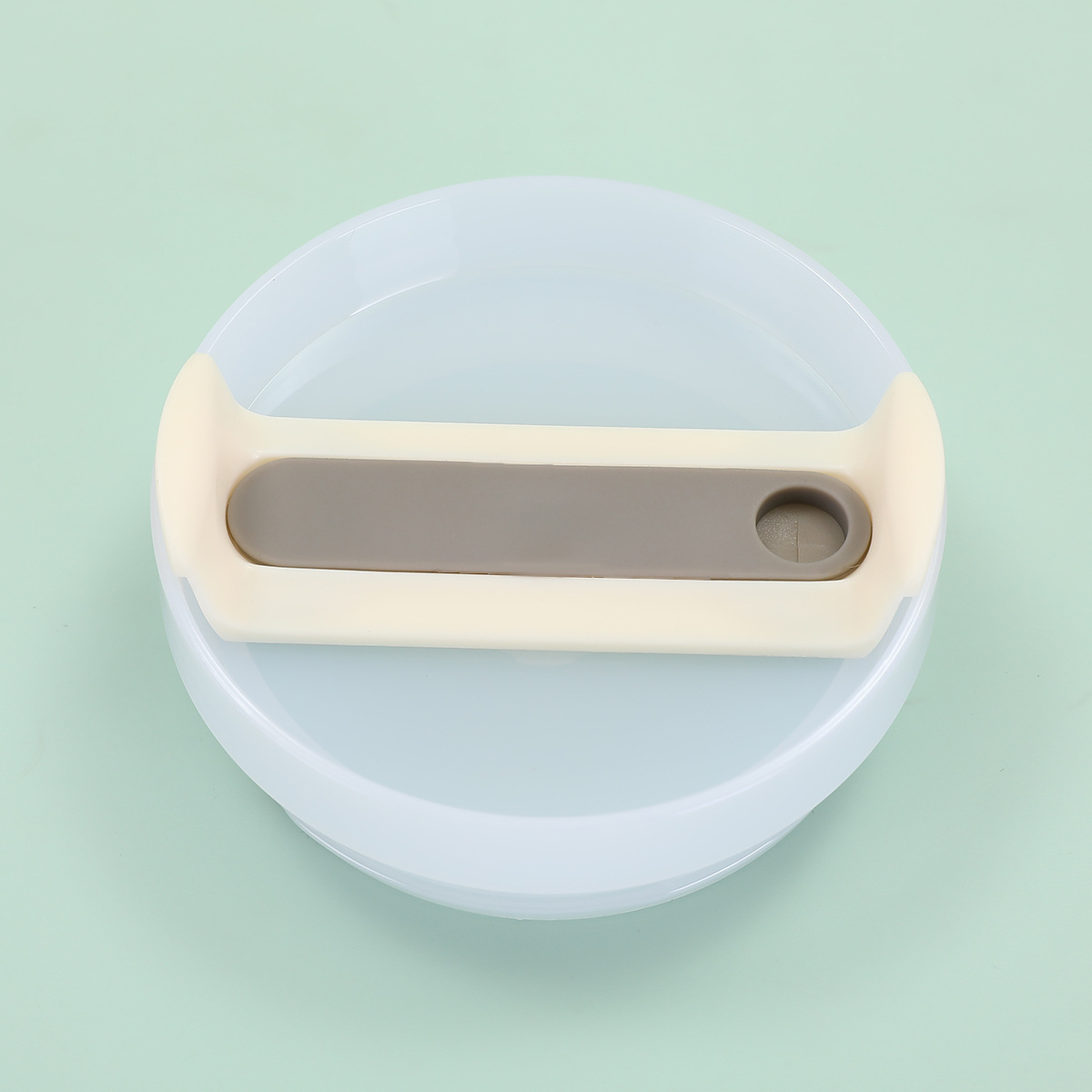 Corps principal blanc laiteux, feuille blanche de riz, silicone gris clair-40oz