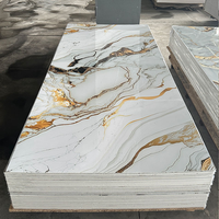 Panneaux muraux en PVC UV à faible coût, imitation marbre naturel, 1220x2440, 3 mm, légers, pour intérieur commercial