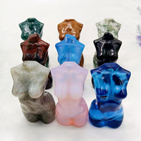 Pierre de cristal naturelle, torse, Quartz Rose, obsidienne nue, modèle de corps féminin, pièces sculptées, vente en gros