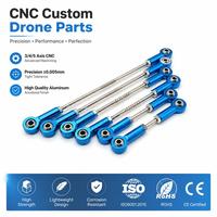 Tiges de liaison à rotule en acier inoxydable/aluminium anodisé usinées CNC de haute précision sur mesure avec électroérosion à fil pour pièces de drones RC