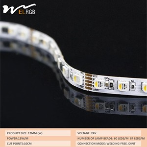 Bande lumineuse DMX512 RGBW à changement de couleur 24V, adressable automatiquement, programmable, 512 canaux, effet cascade, 60 LED/m, certifiée CE - Product Image 5
