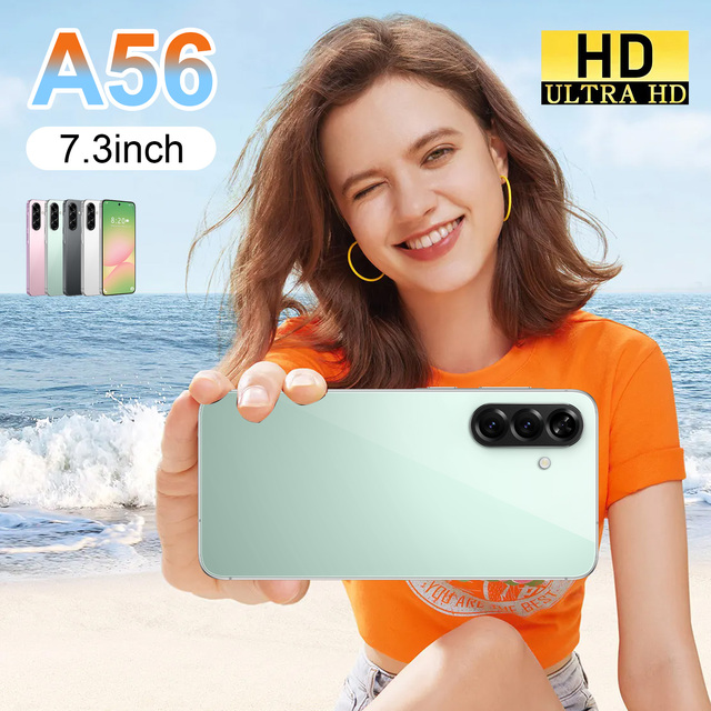 2026 High Quality Wholesale Price A56 16g+1tb 5g Smartphone Large-screen 108mp 144hz Big Screen Cell Phones Dual-sim Phones