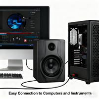 Enceintes de studio GAS-BX5 de 5 pouces (paire) Moniteurs actifs alimentés pour l'enregistrement en studio à domicile, le streaming DJ, le jeu sur ordinateur