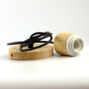 Support de lampe E27 en bois massif CJ, luminaire à tête unique pour entrée de maison, balcon - Product Image 3