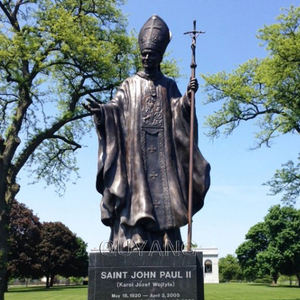 Church Decoration Hand Cast Life Size Bronze John Paul II Statue Catholic Religious Pope Bronze Sculpture with Cross <strong>Staff</strong> - Product Image 2
