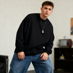 Wholesale Men's Long Sleeve <b>Plain</b> <b>White</b> Cotton T-Shirt O-Neck Long Sleeve Casual Jersey Knit Breathable Solid Color Blank <b>Tee</b> - Product Image 2