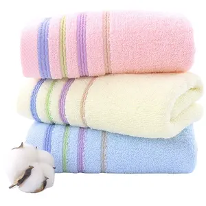 Multicolor cheapest Home Soft Plain Dyed Striped 100% Cotton bathroom towel