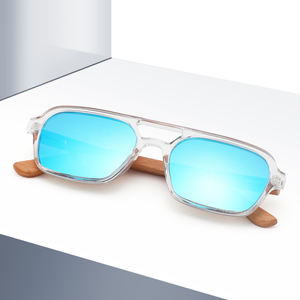 2025 gafas de sol Unisex de alta calidad de moda gafas de sol Retro transparentes para mujeres logotipo personalizado hombres gafas de sol de doble puente - Product Image 5