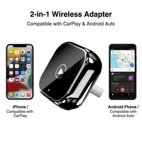 Adapter CarPlay Nirkabel Metel Terbaru 2026 2 in 1, Dongle Android Auto Kabel ke Nirkabel, Konverter USB Plug and Play untuk Mobil OEM