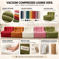 Fauteuil de salon en velours côtelé, siège individuel, canapé de sol compressé avec design capitonné pour salon et chambre à coucher